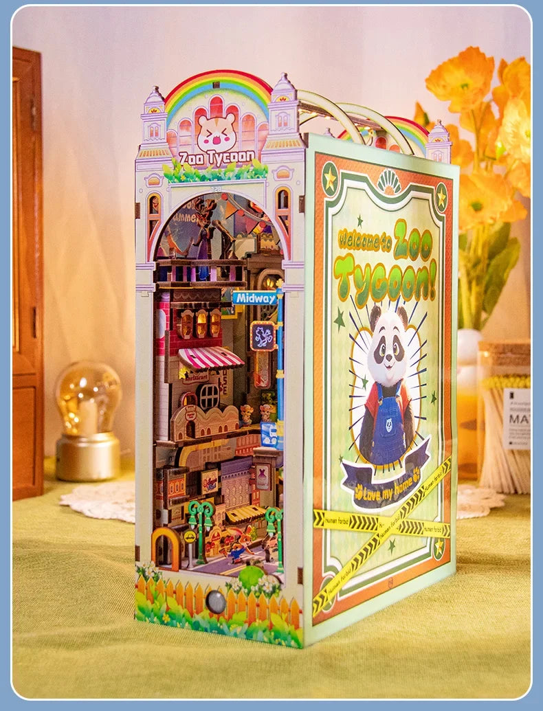Panda Land DIY Miniature House Kit — open display view