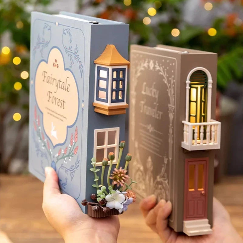 Fake Books Holders DIY Book Nook Kit — angled close-up