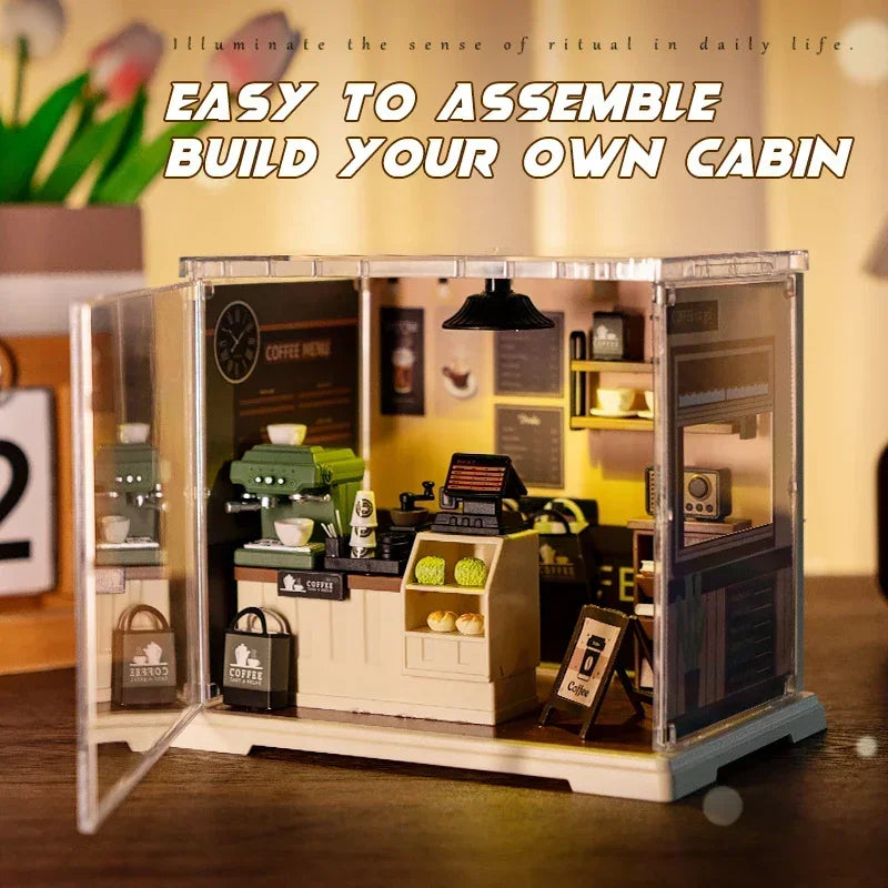 Store Bedroom Kitchen DIY Miniature House Kit — angled close-up