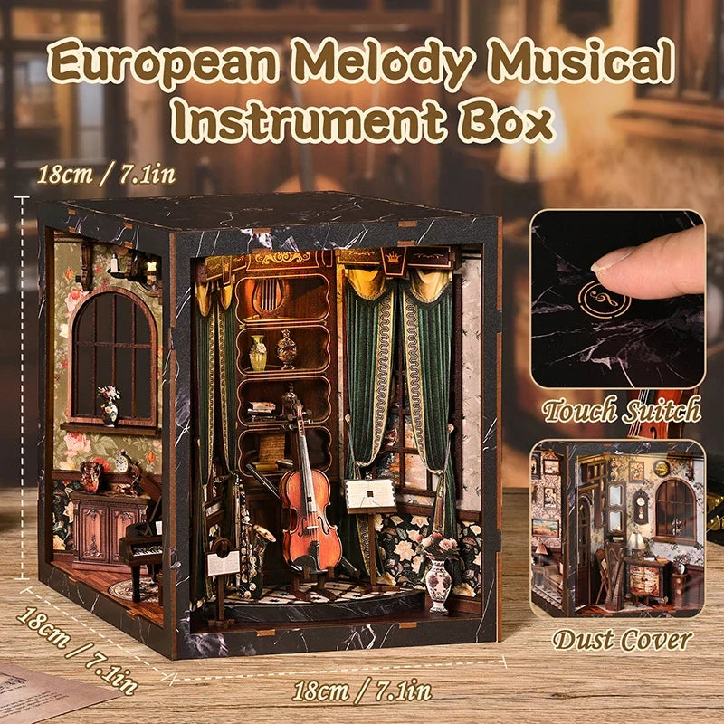 European Melody Box DIY Book Nook Kit — scene view