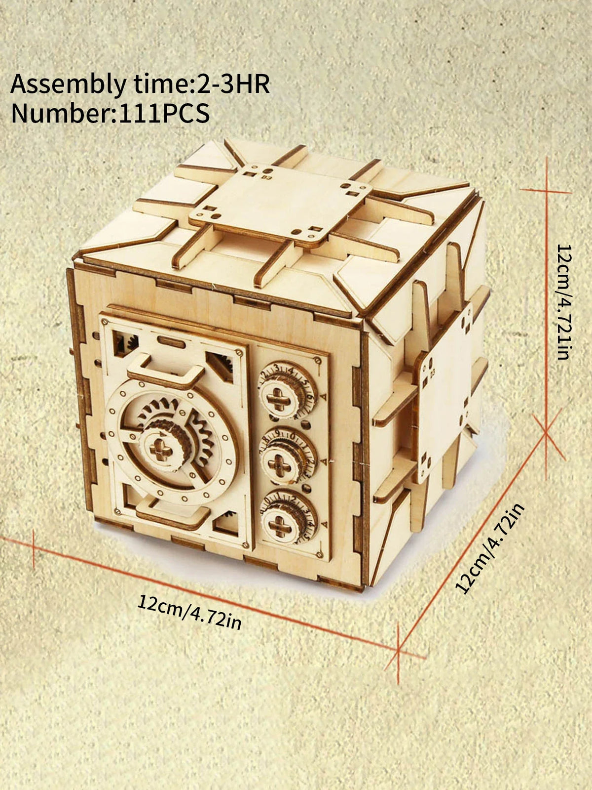 Locker Puzzle Box DIY 3D Wooden Puzzle Kit — front angle