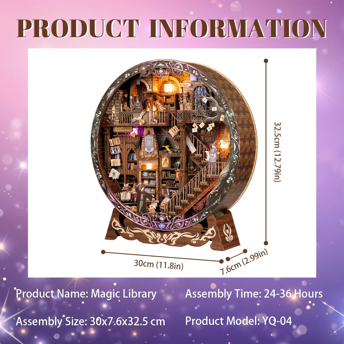 Magic Library DIY Miniature House Kit — scene view