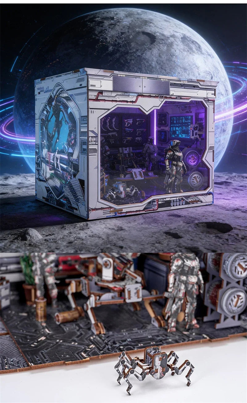 Space Station DIY Miniature Kit — angled close-up