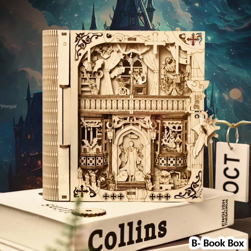 Book of Secrets DIY Miniature House Kit — open display view