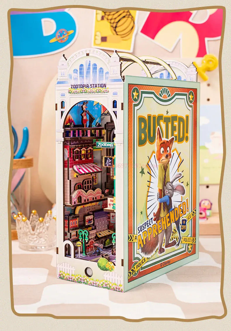 Zootopia DIY Miniature House Kit — open display view