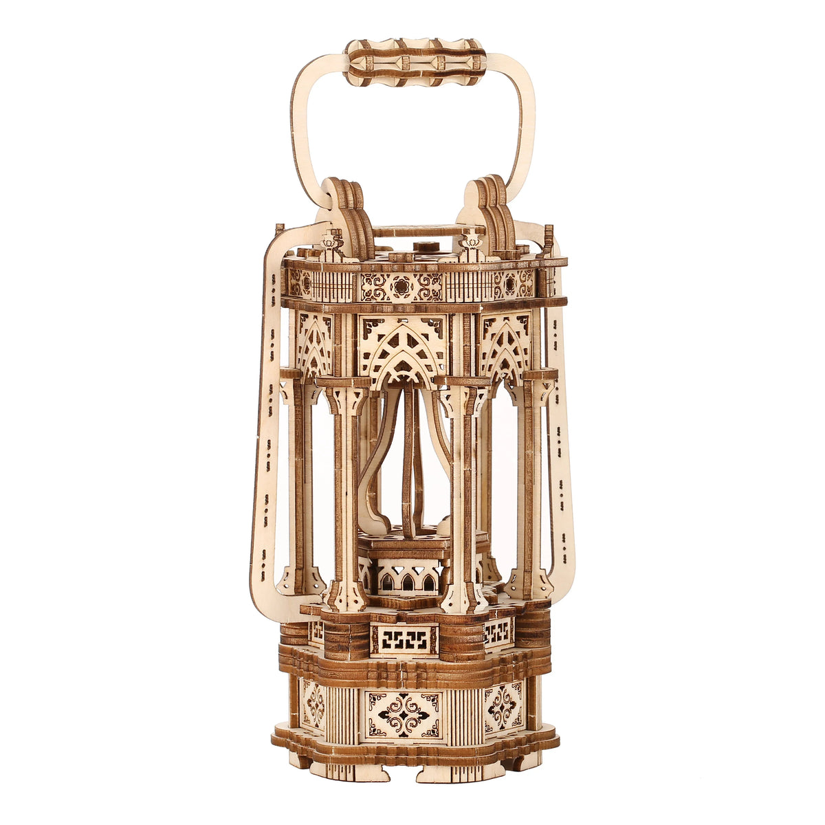 Tang Lantern DIY 3D Wooden Puzzle Kit — detalied side view