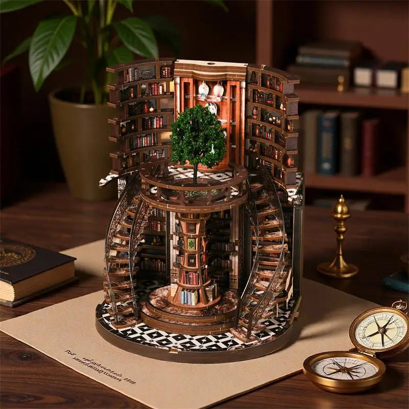 New Figurines Miniatures Wisdom Rings DIY Book Nook Kit — front angle
