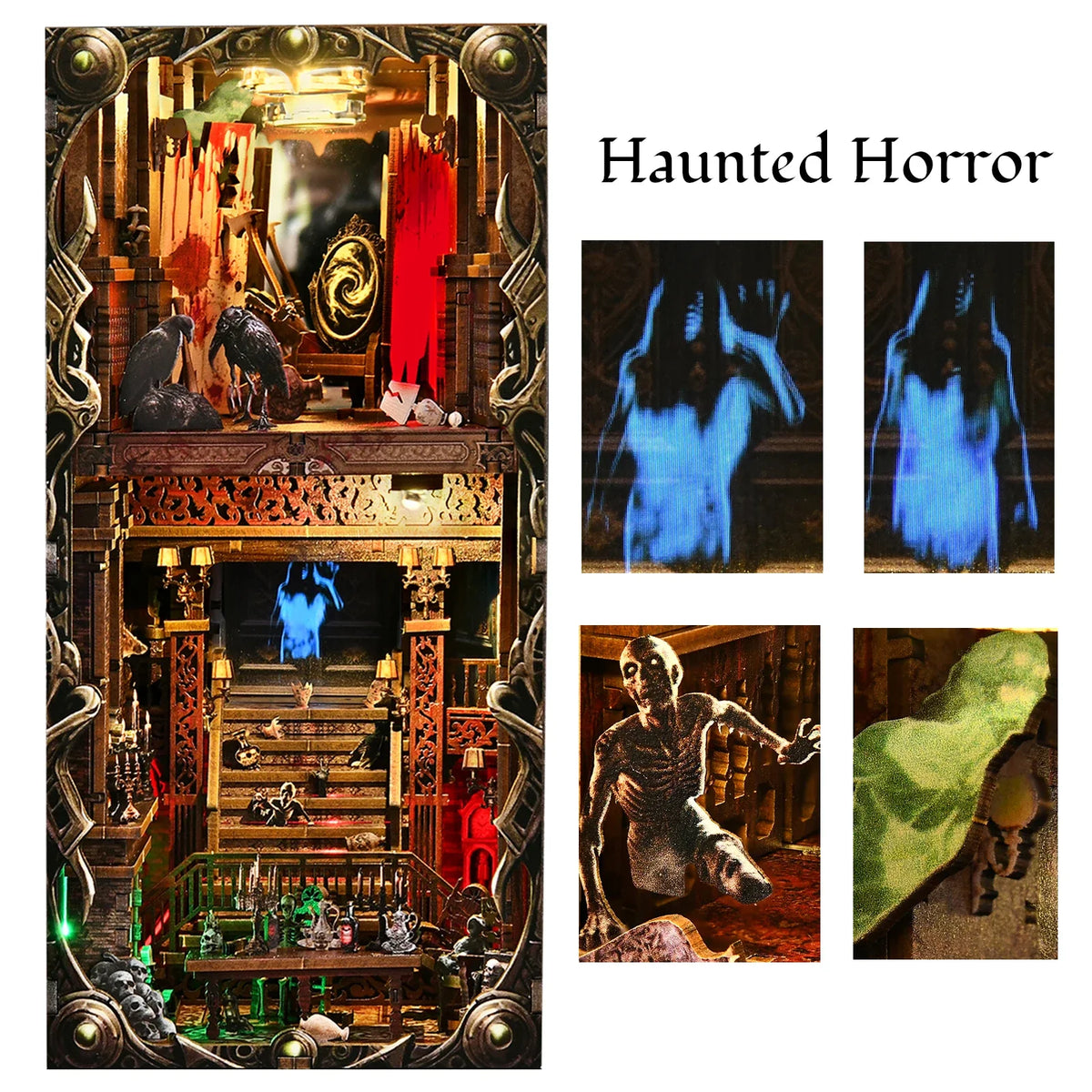 The Haunted Hotel DIY Book Nook Kit — open display view