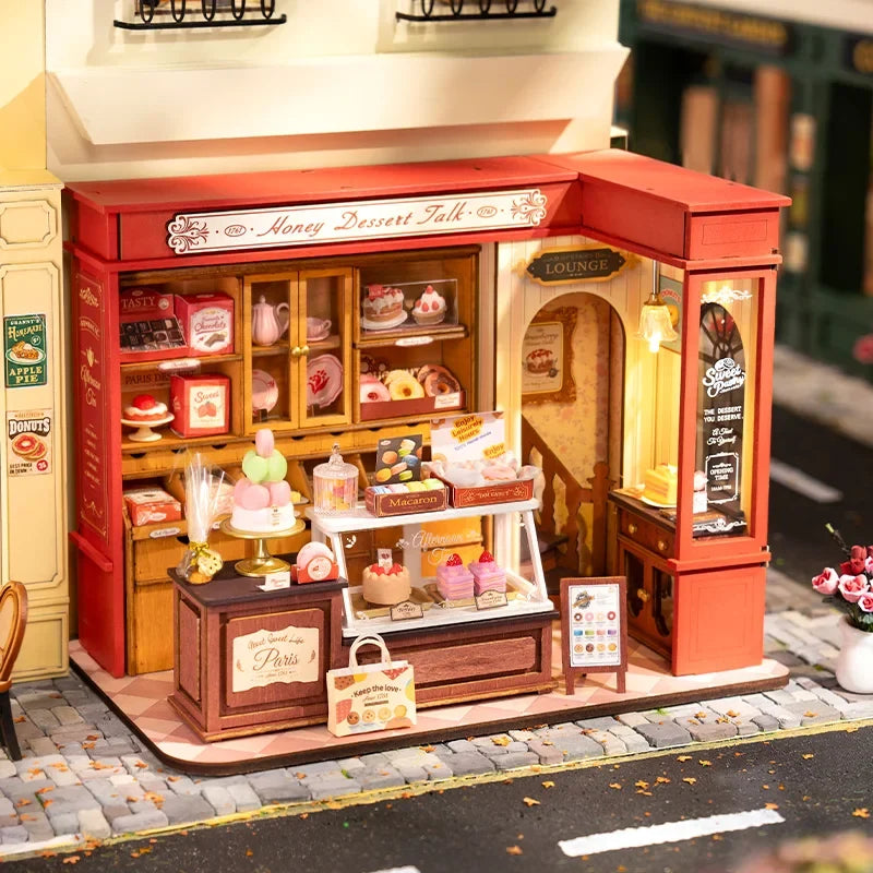 Rolife Honey Dessert Talk DIY Miniature House Kit — front angle