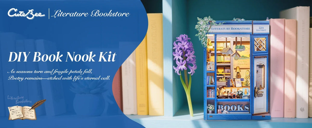 Cutebee 3D Bookstore Desk DIY Book Nook Kit — main view