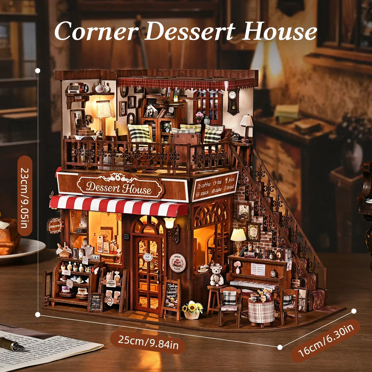 Cute Cake Shop DIY Book Nook Kit — angled close-up