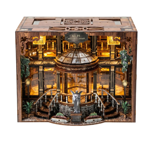 No.99 Archive Library DIY Book Nook Kit with LED Light — main view