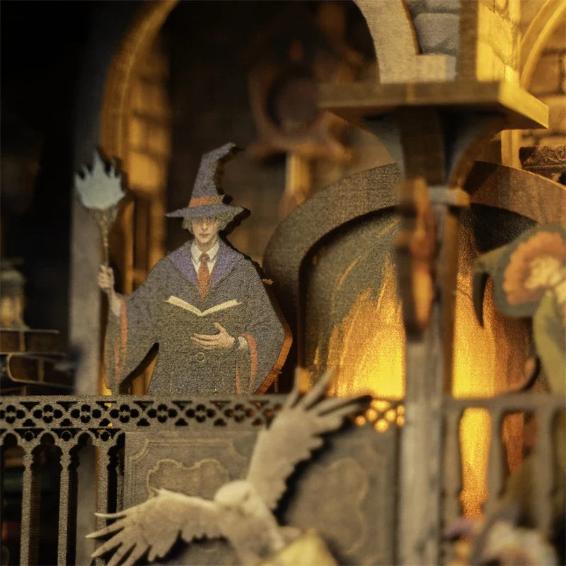Magic Library DIY Miniature House Kit — open display view