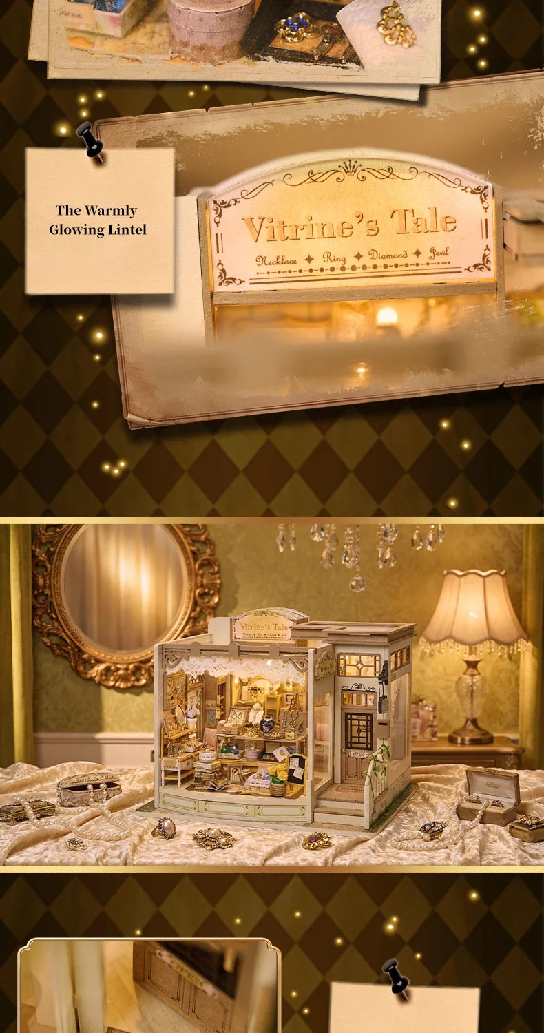 Jewellery Store DIY Miniature Kit — angled close-up