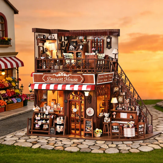 Cute Cake Shop DIY Book Nook Kit — detalied side view