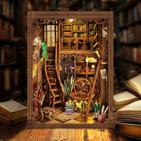 Myriad Books House DIY Book Nook Kit — detalied side view