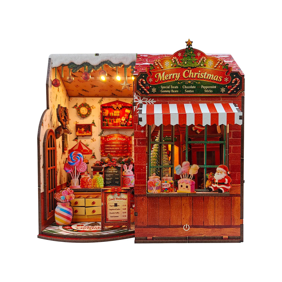 Christmas Candy House DIY Miniature House Kit — box and pieces