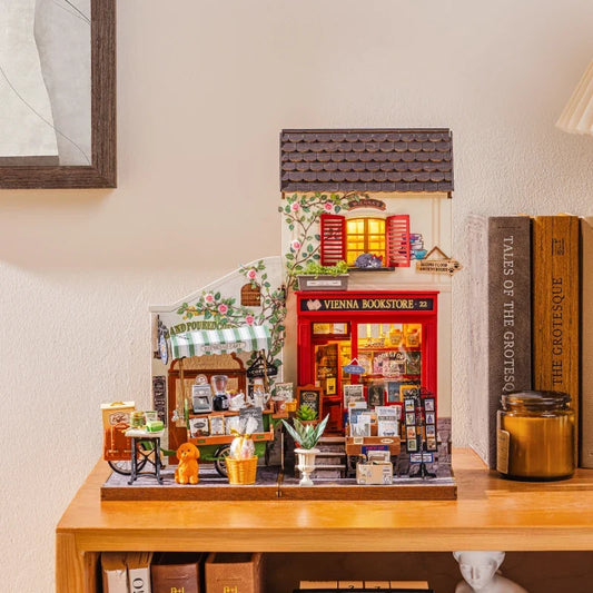 Rolife Vienna Bookstore DIY Miniature House Kit — main view