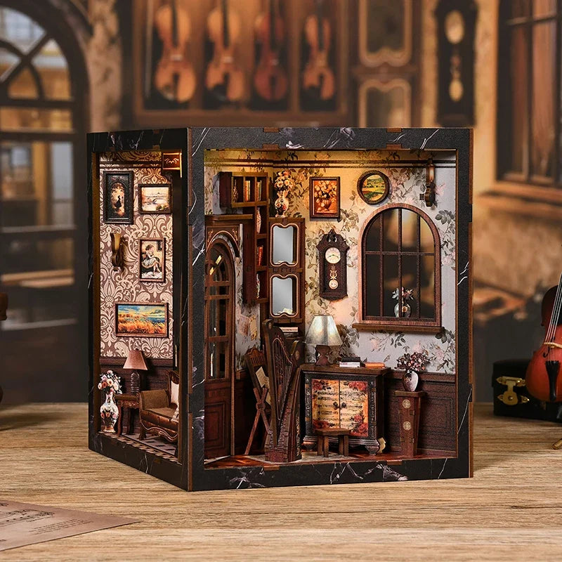 European Melody Box DIY Book Nook Kit — open display view