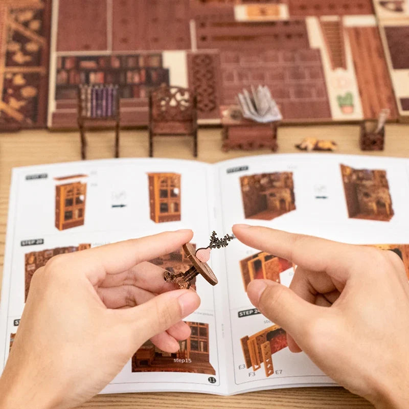 YS05 With DustCover DIY Book Nook Kit — open display view