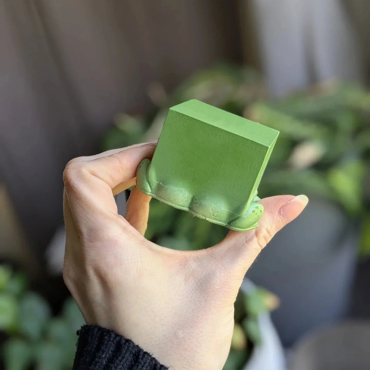 Cute Frog Resin Figurine — angled close-up