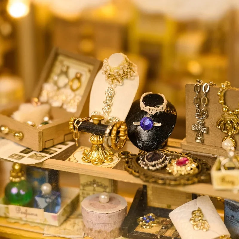 Jewellery Store DIY Miniature Kit — angled close-up
