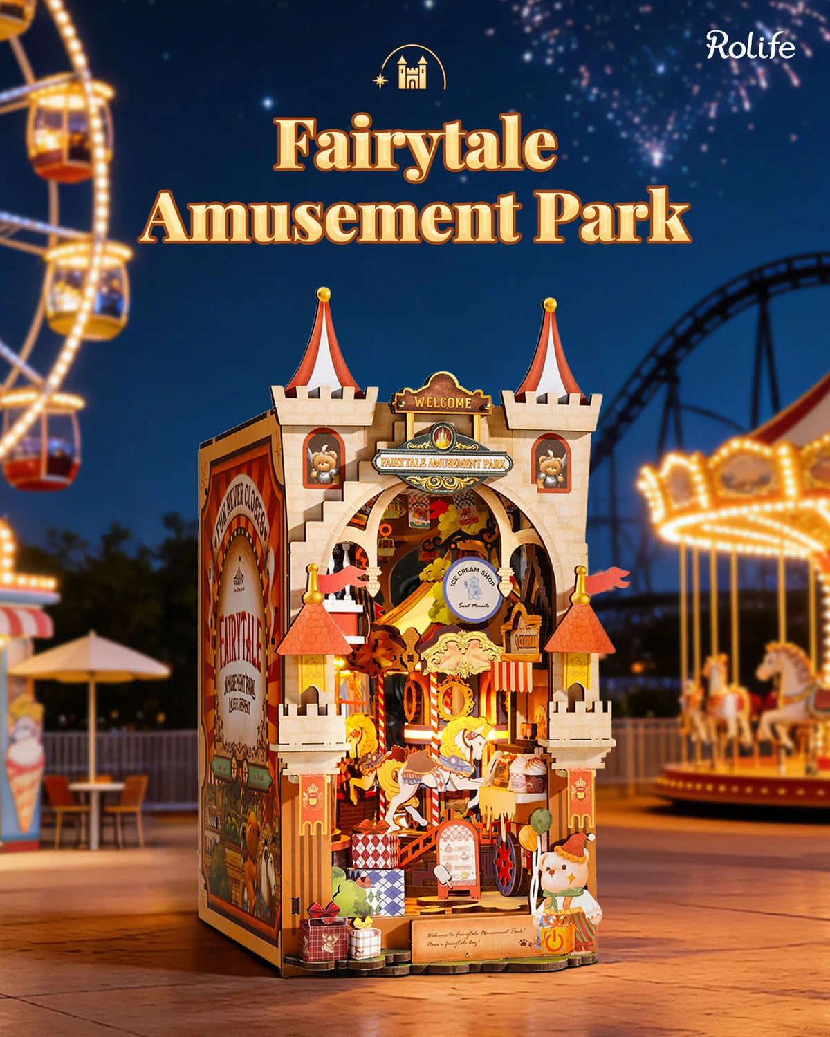 Rolife Fairytale Amusement Park DIY Book Nook Kit — scene view