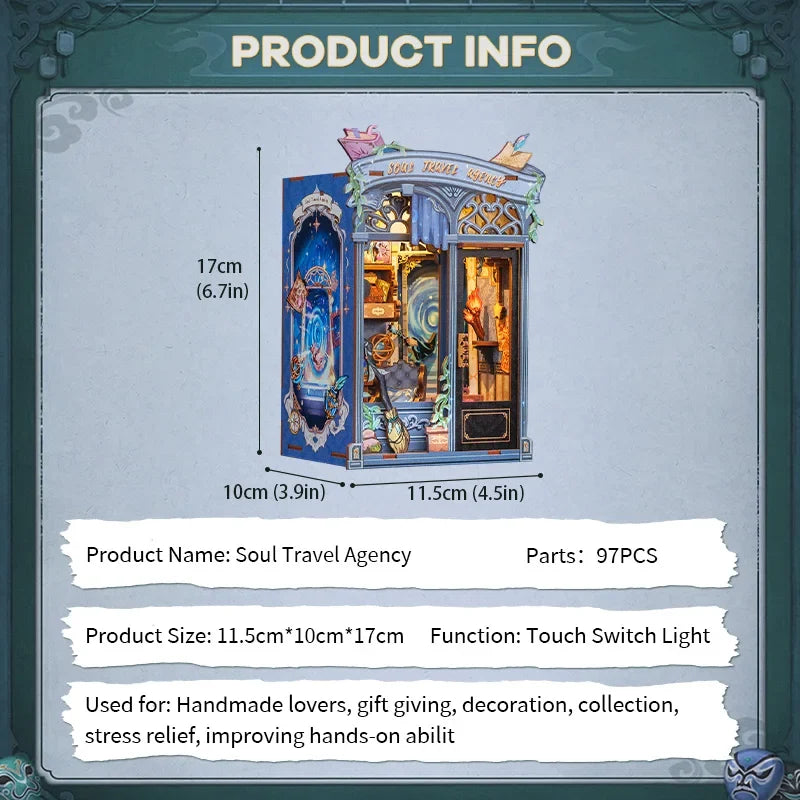 Soul Travel Agency DIY Book Nook Kit — scene view
