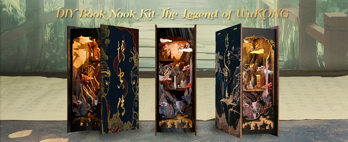 Chinese Style Book Nook Kit — box and pieces