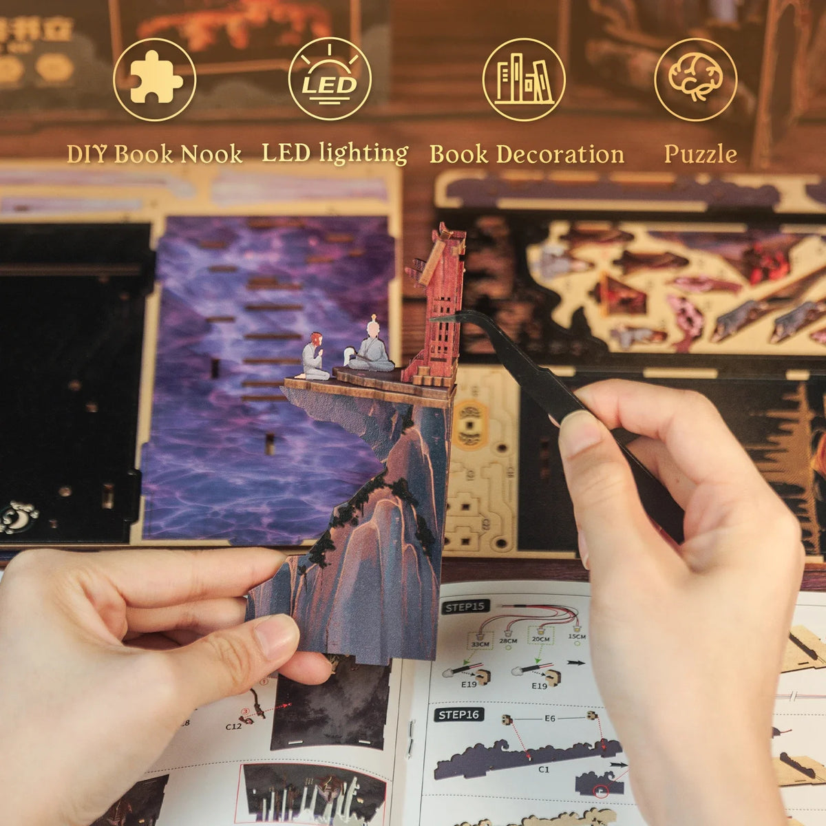 Chinese Style Book Nook Kit — angled close-up
