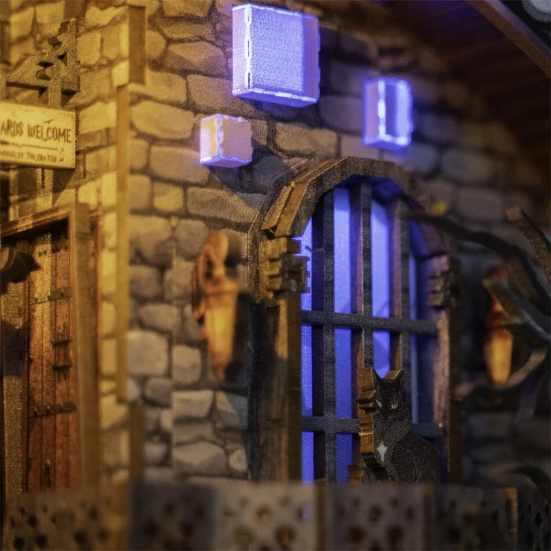 Magic Library DIY Miniature House Kit — detalied side view