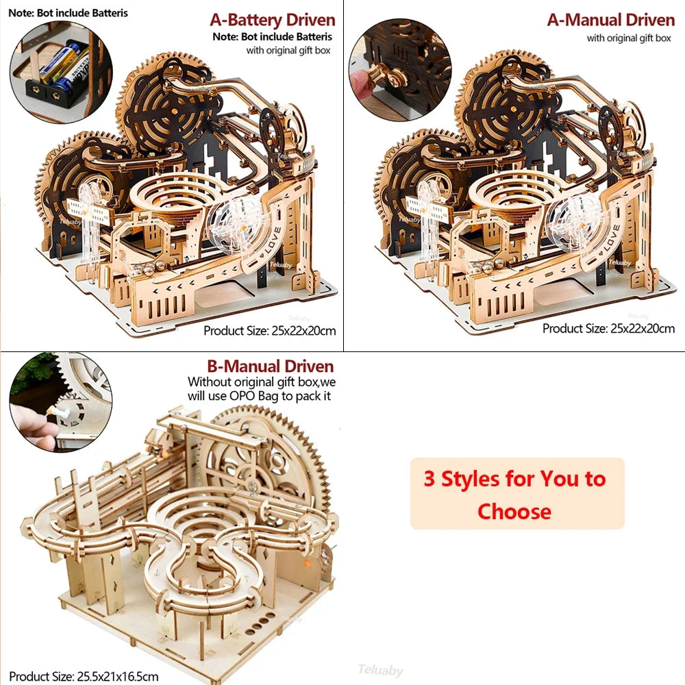 Spiral Gear Marble Run 3D Wooden Puzzle — scene view