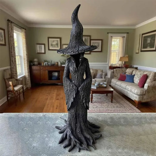 Gothic Witch Resin Statue — detalied side view