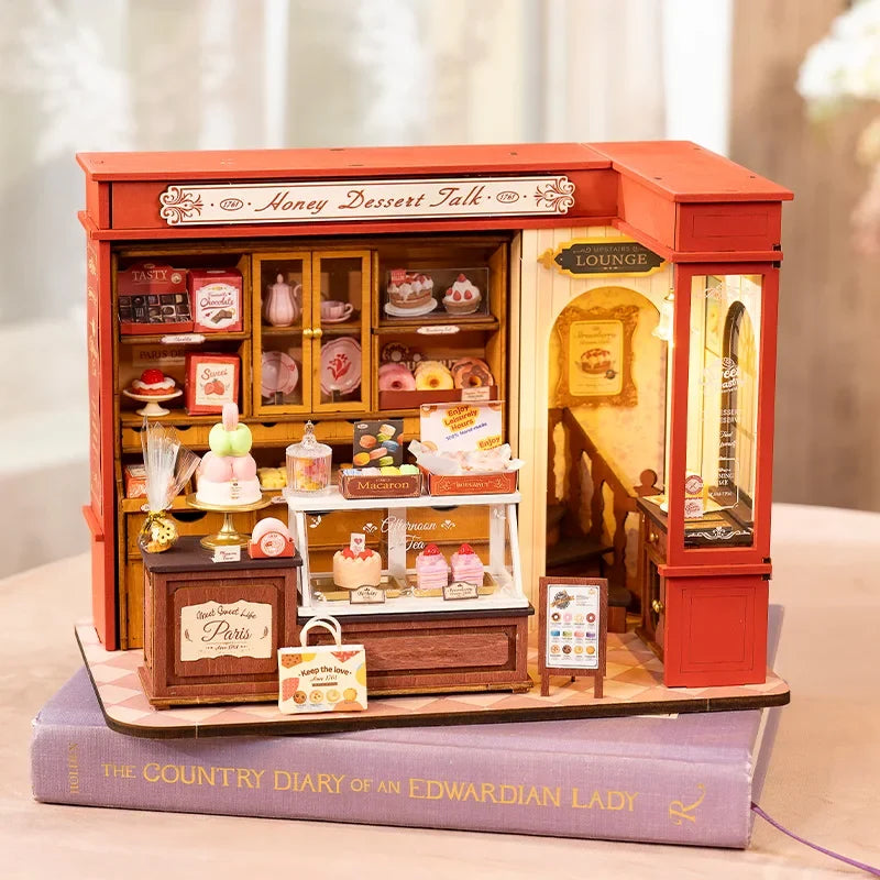 Rolife Honey Dessert Talk DIY Miniature House Kit — detalied side view