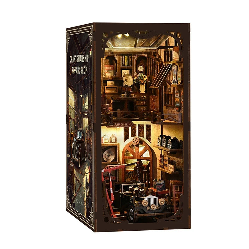 Craftsmanship Repair Shop DIY Book Nook Kit — box and pieces