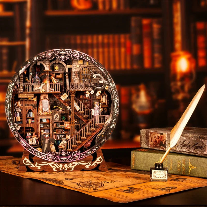 Magic Library DIY Miniature House Kit — box and pieces