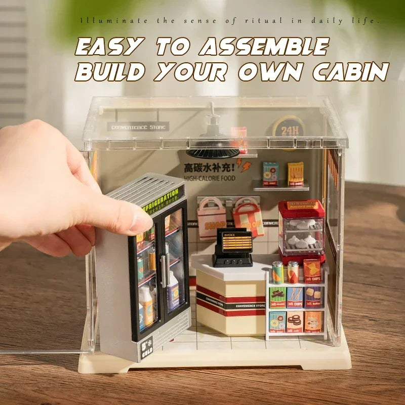 Store Bedroom Kitchen DIY Miniature House Kit — front angle