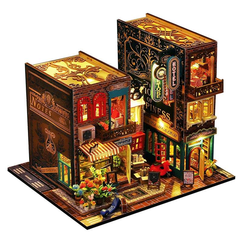 ES009 with music DIY Book Nook Kit — detalied side view