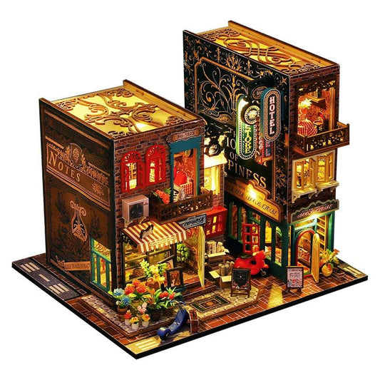 ES009 with music DIY Book Nook Kit — detalied side view