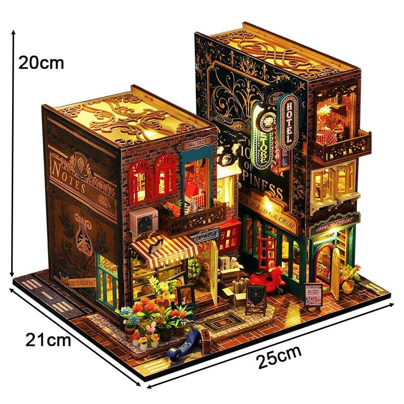 ES009 with music DIY Book Nook Kit — angled close-up