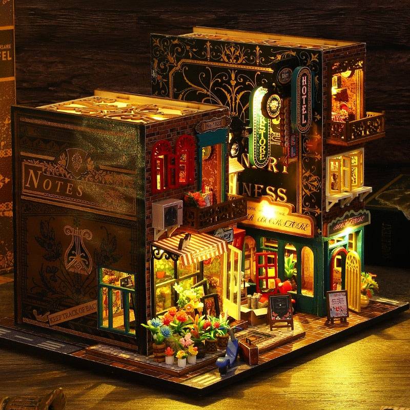 ES009 with music DIY Book Nook Kit — box and pieces