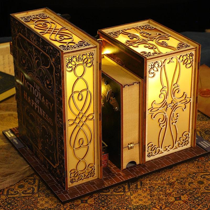 ES009 with music DIY Book Nook Kit — open display view