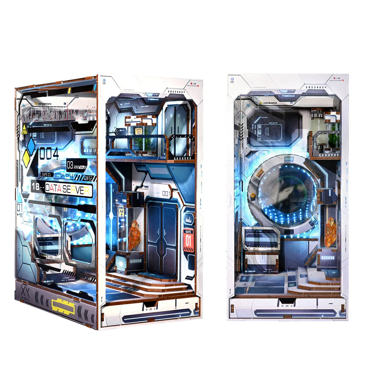 Sci Fi Alien Hub DIY Book Nook Kit — detalied side view