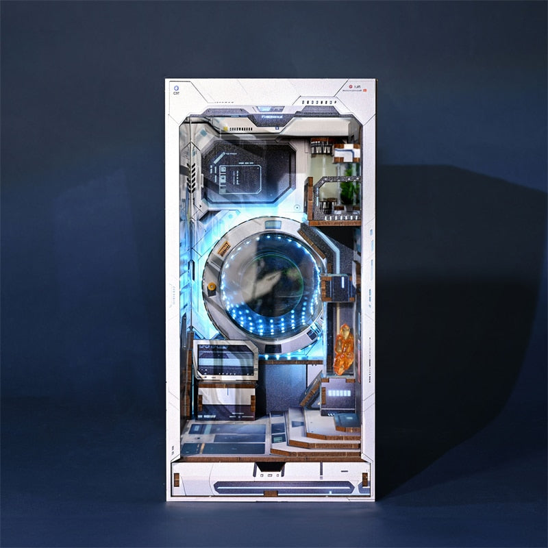 Sci Fi Alien Hub DIY Book Nook Kit — open display view
