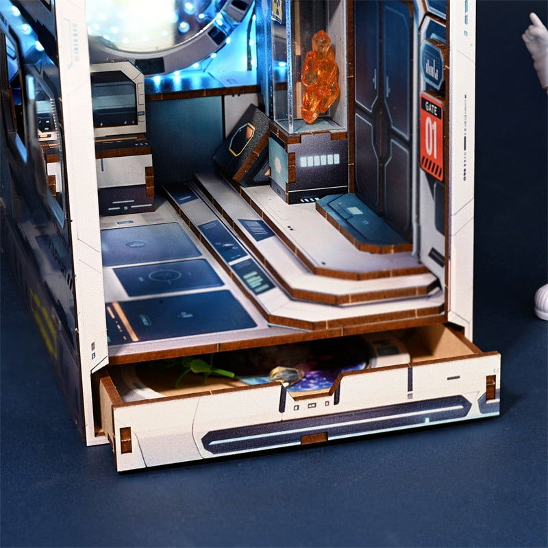 Sci Fi Alien Hub DIY Book Nook Kit — scene view