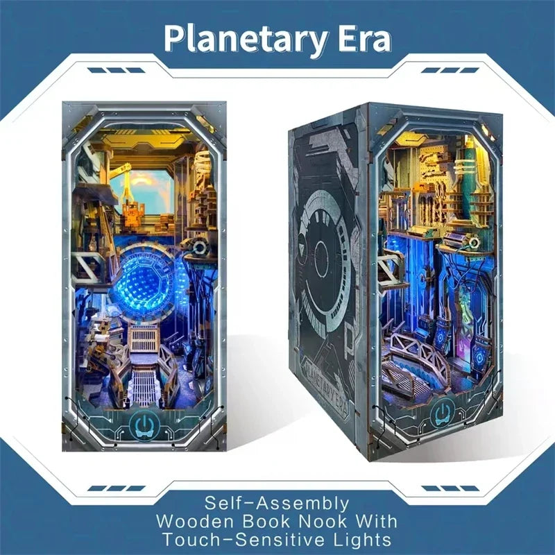 Sci Fi Planetary Era DIY Wooden Book Nook — front angle