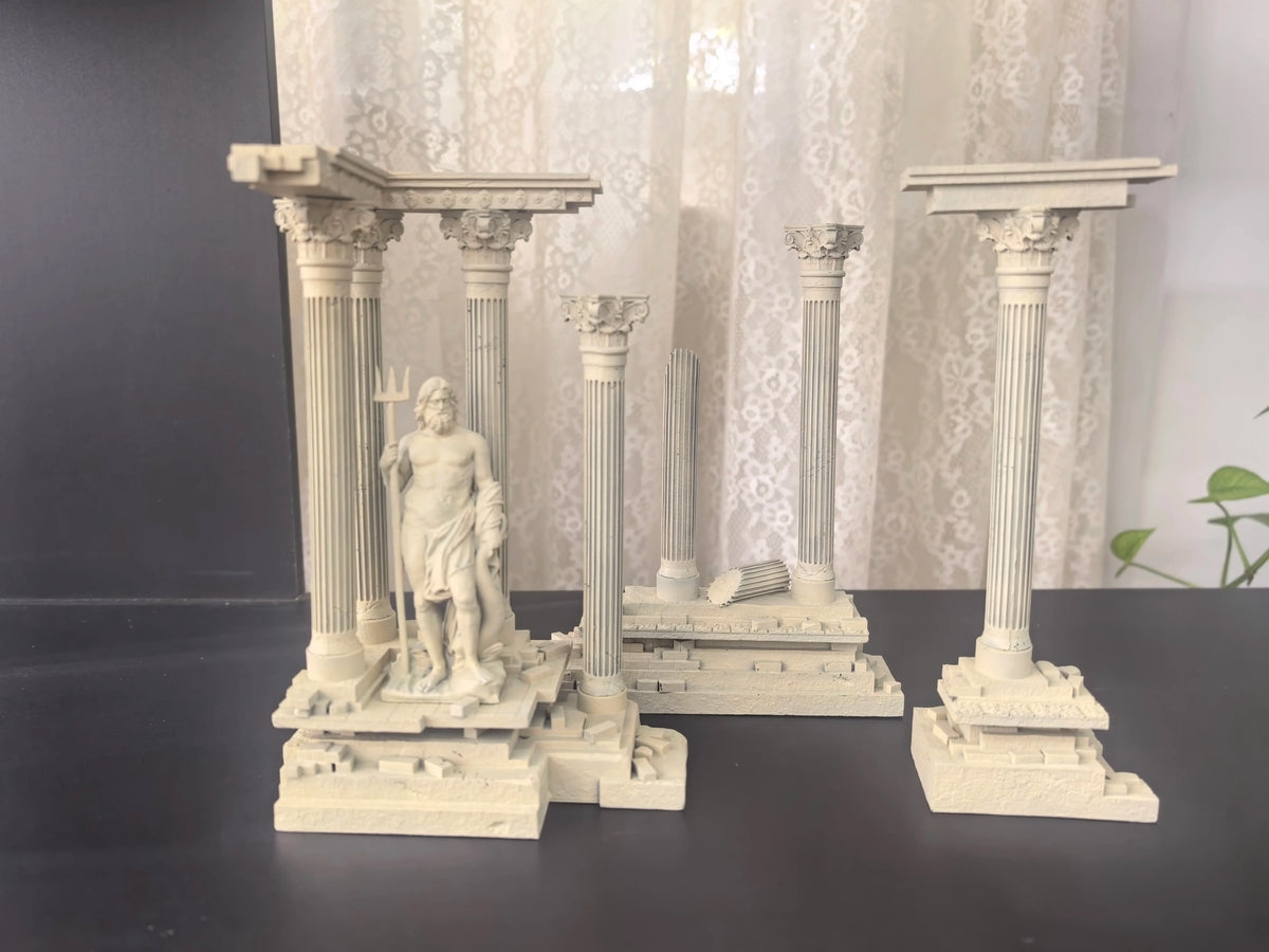 Retro Roman Architecture Resin Figurine – LTCP-407 Series — detalied side view