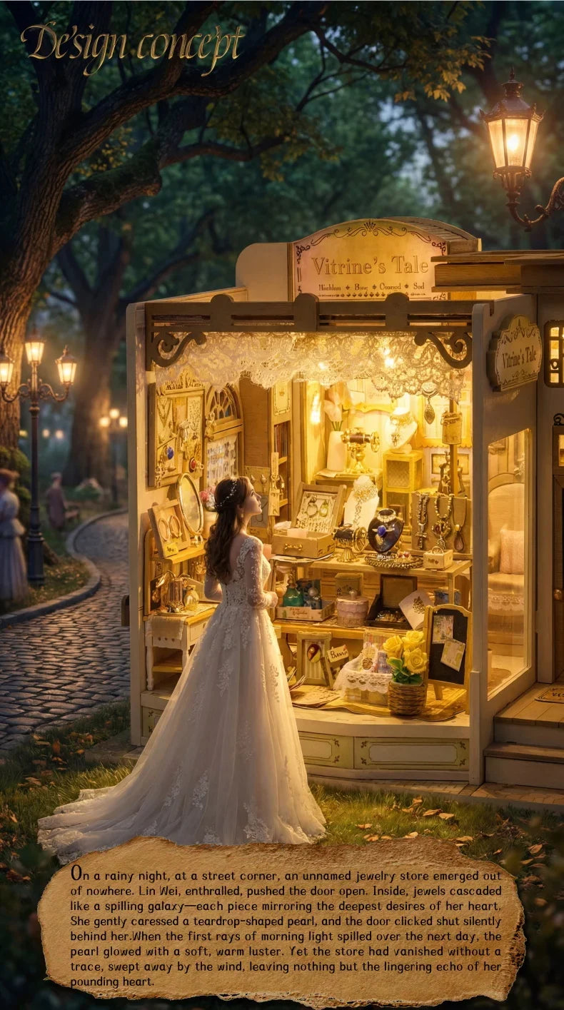 Jewellery Store DIY Miniature Kit — detalied side view