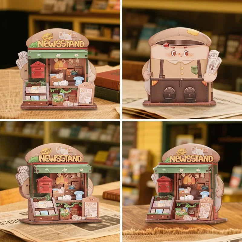 Newsstand DIY Miniature House Kit — front angle