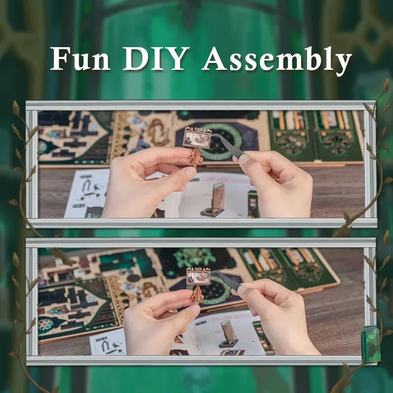 Darkness Herbarium DIY Book Nook Kit — angled close-up